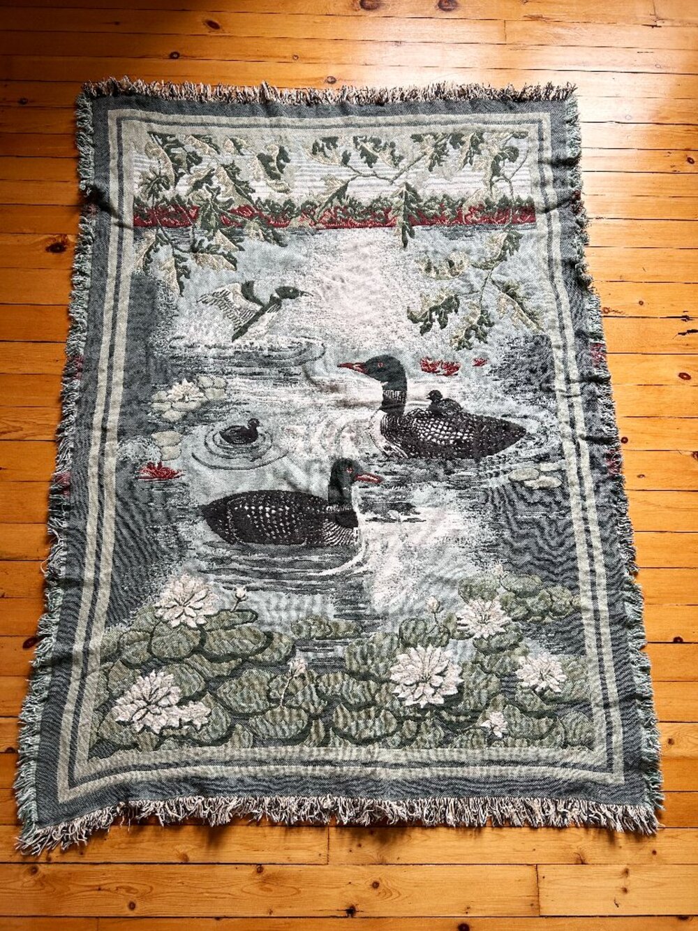 Vintage Loon Blanket/tapestry by Goodwin Weavers